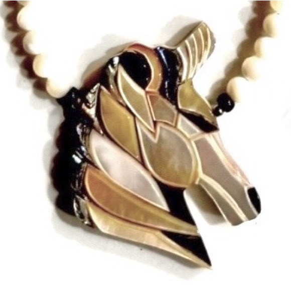 Vintage Lee Sands, Stallion Inlay 20” Necklace